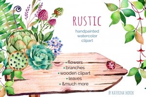 Rustic Floral Watercolor Set