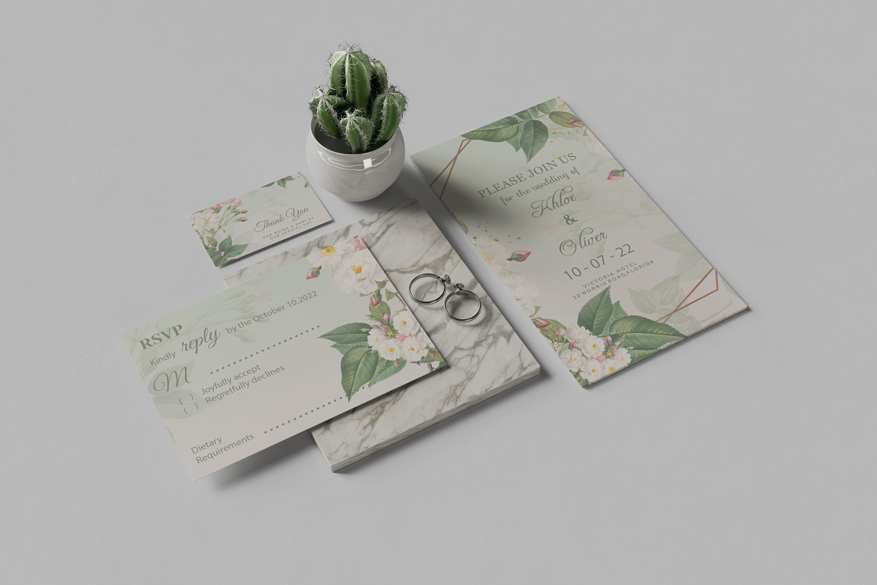 Wedding Invitation Stationery Mockup   Design Cuts