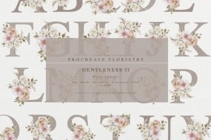 Alphabet Florals Letters In Dusty Rose