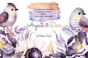 Argenté & Doré - Watercolor Set