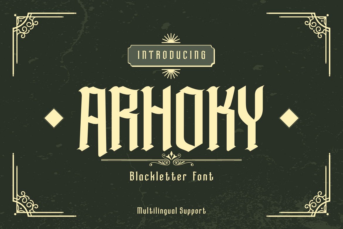 ARHOKY - Black Letter Font - Design Cuts