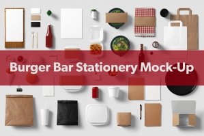 Burger Bar Stationery Mock Up