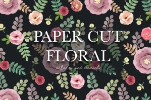 Floral Paper Cut Patterns & Clipart