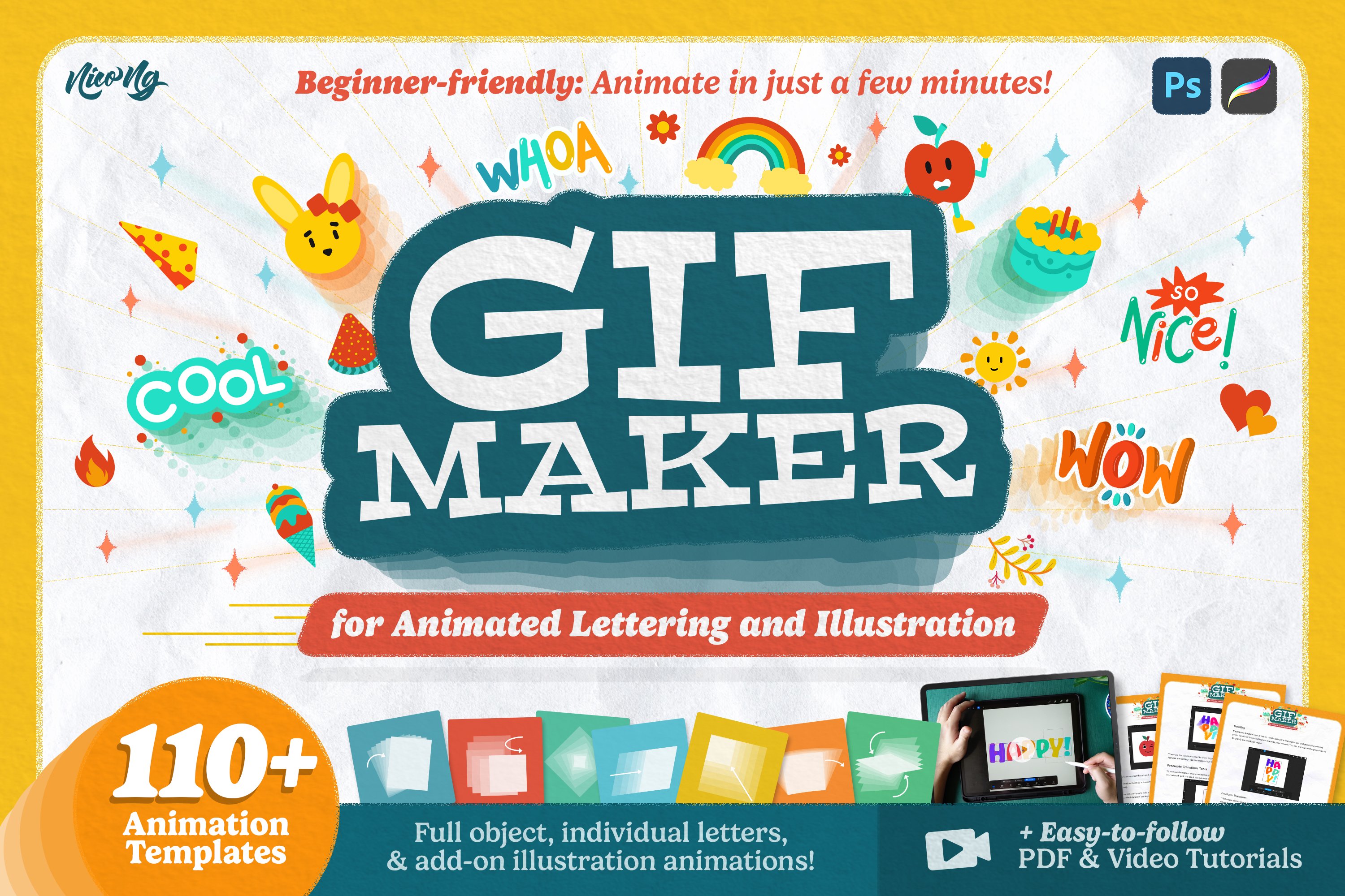 GIF Maker For Animated Lettering & Illustration - Design Cuts