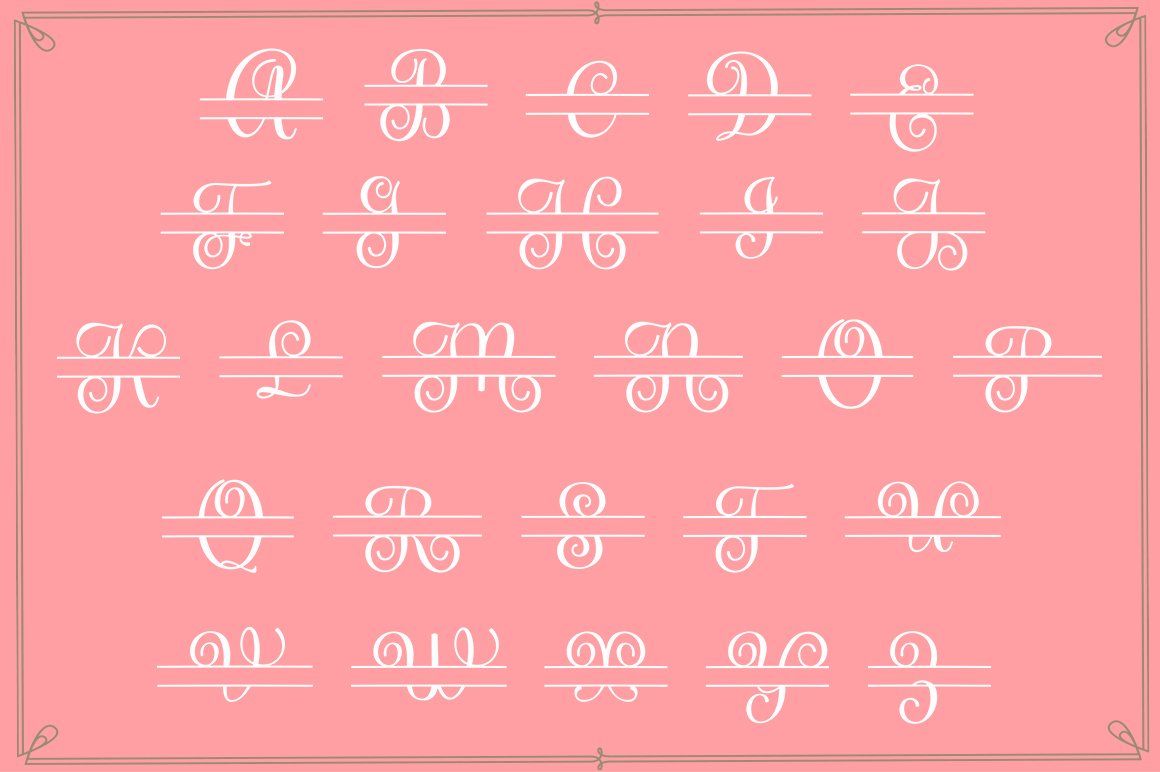 Bouquet Script Plus Monogram Design Cuts 1900