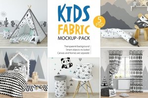 Kids Fabric Mockup Pack - 1