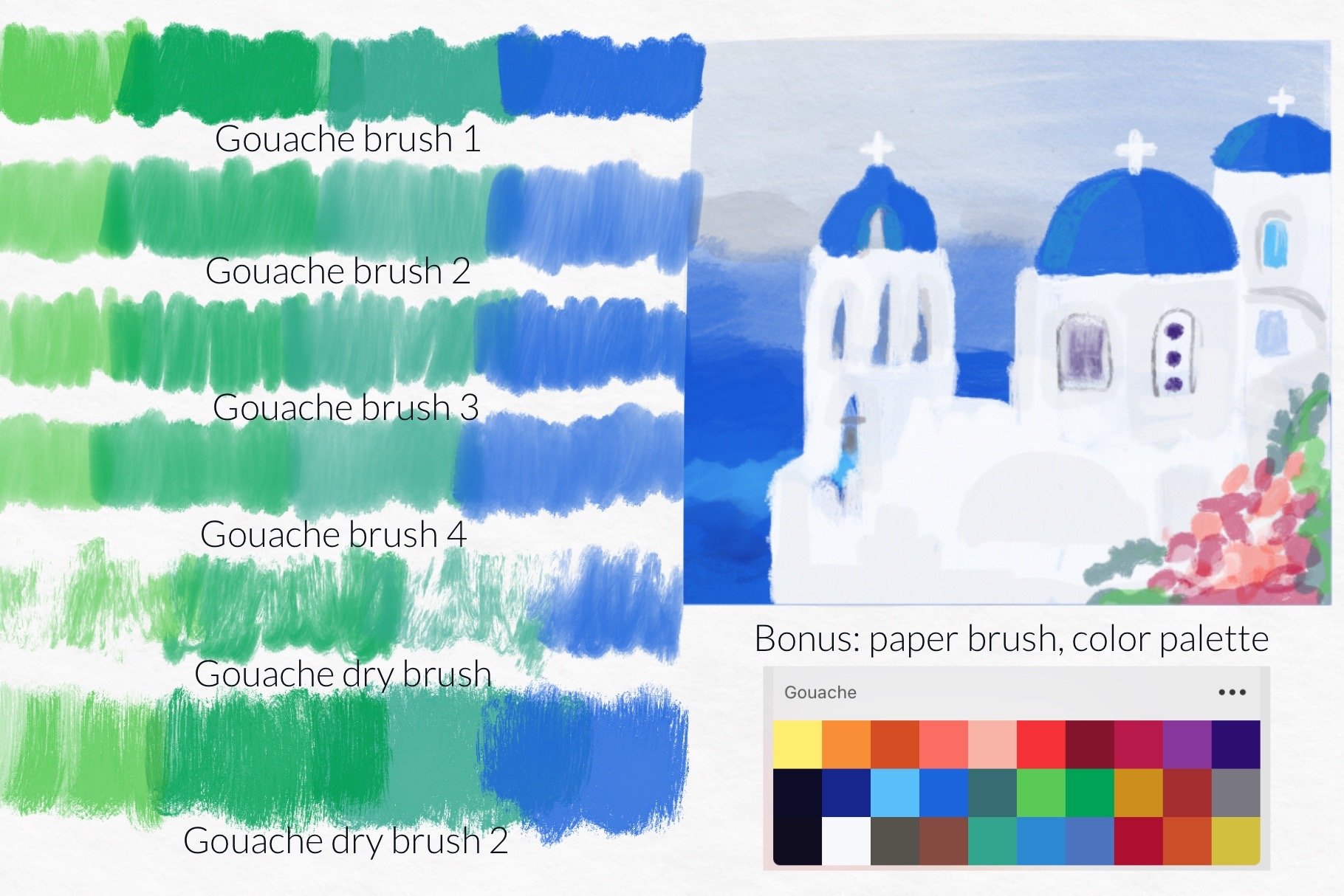 Painterly Gouache Procreate Brushes