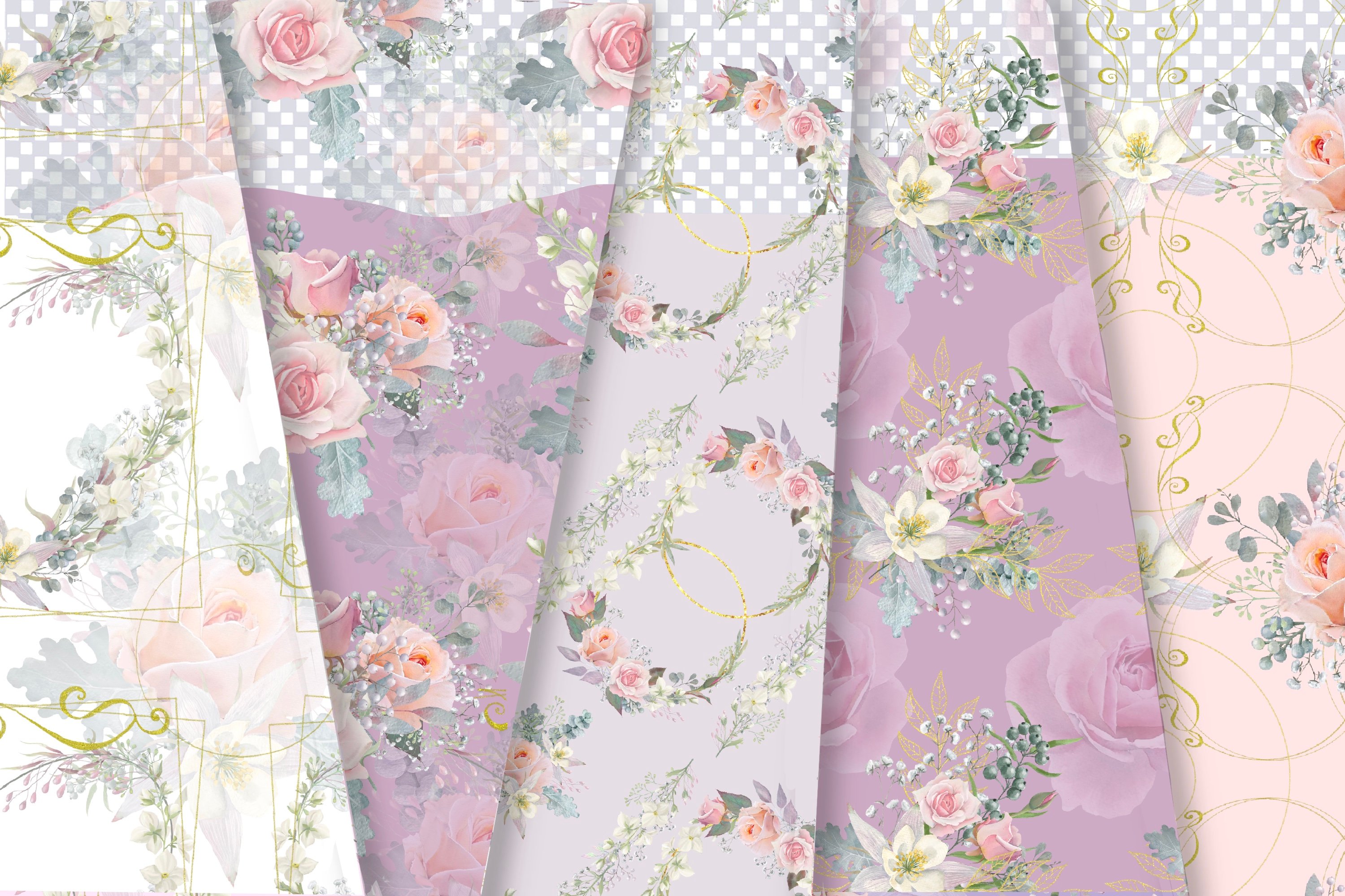 Seamless Patterns Pink Rose - Design Cuts