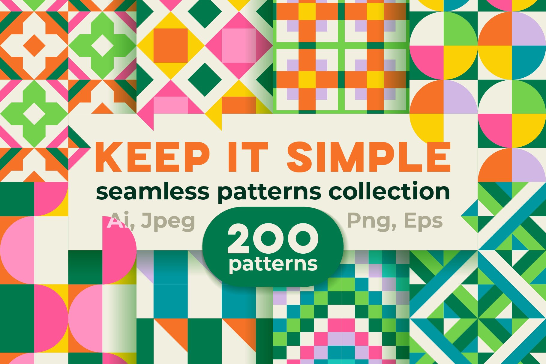 Simple Geometric Seamless Patterns Design Cuts, 43% OFF