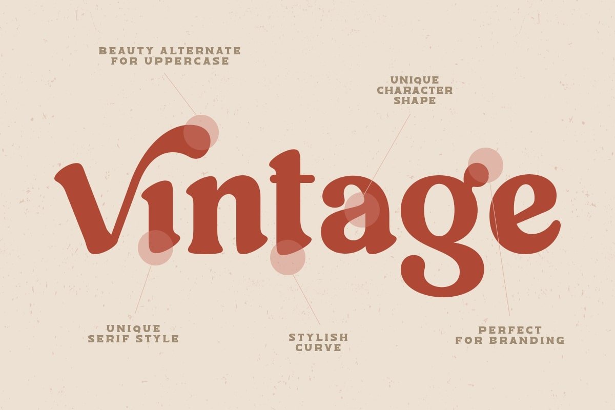 Ruben - Display Vintage Retro Serif - Design Cuts