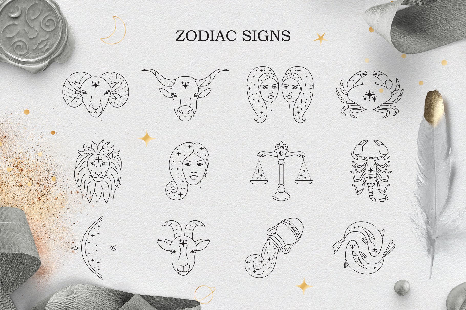 Zodiac Signs And Constellations - Design Cuts