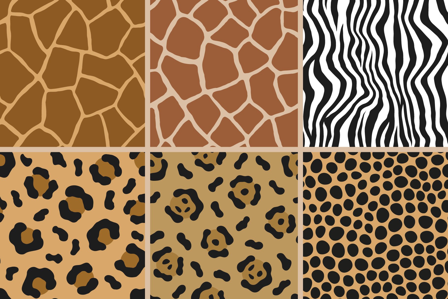 Animal Print Seamless Patterns - Design Cuts