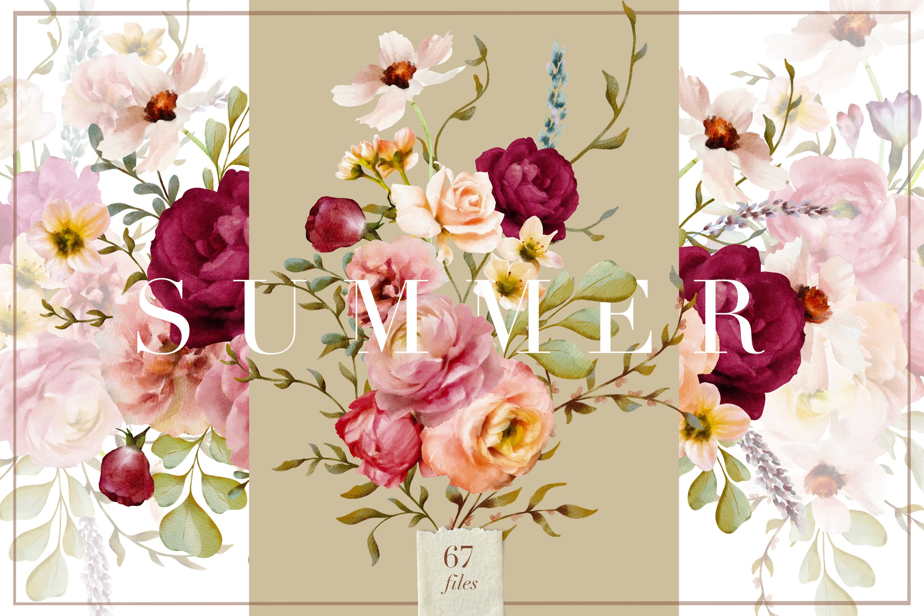 Summer Meadow Watercolor Floral Collection