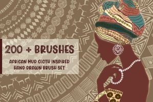200+ African Tribal Mud Cloth Pattern Brushes