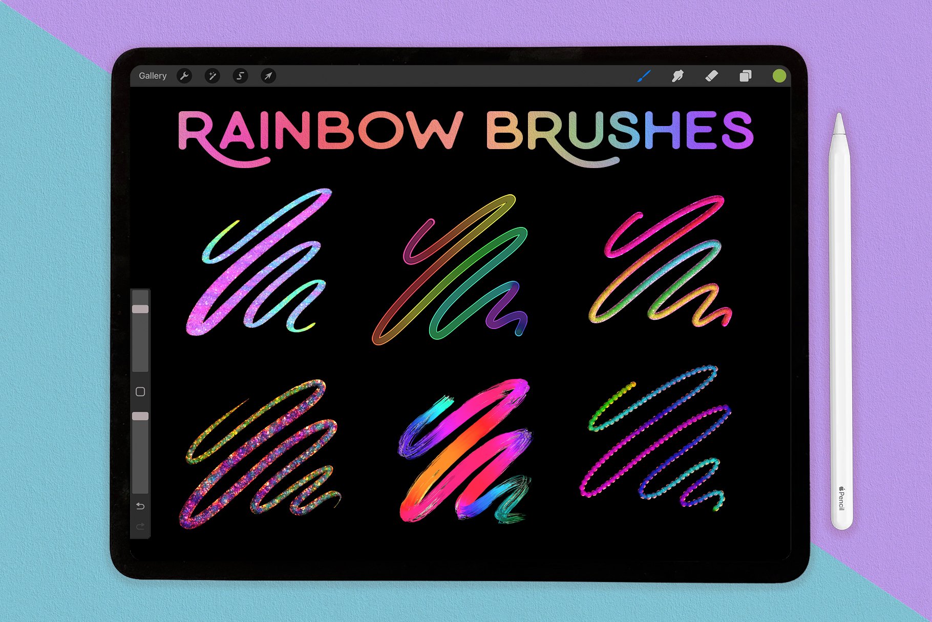 free rainbow procreate brush