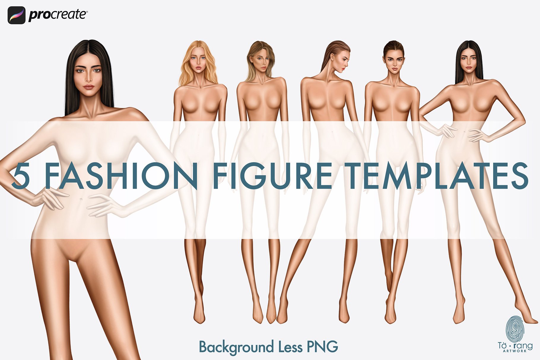 Female Fashion Illustration Croquis Template - Design Cuts