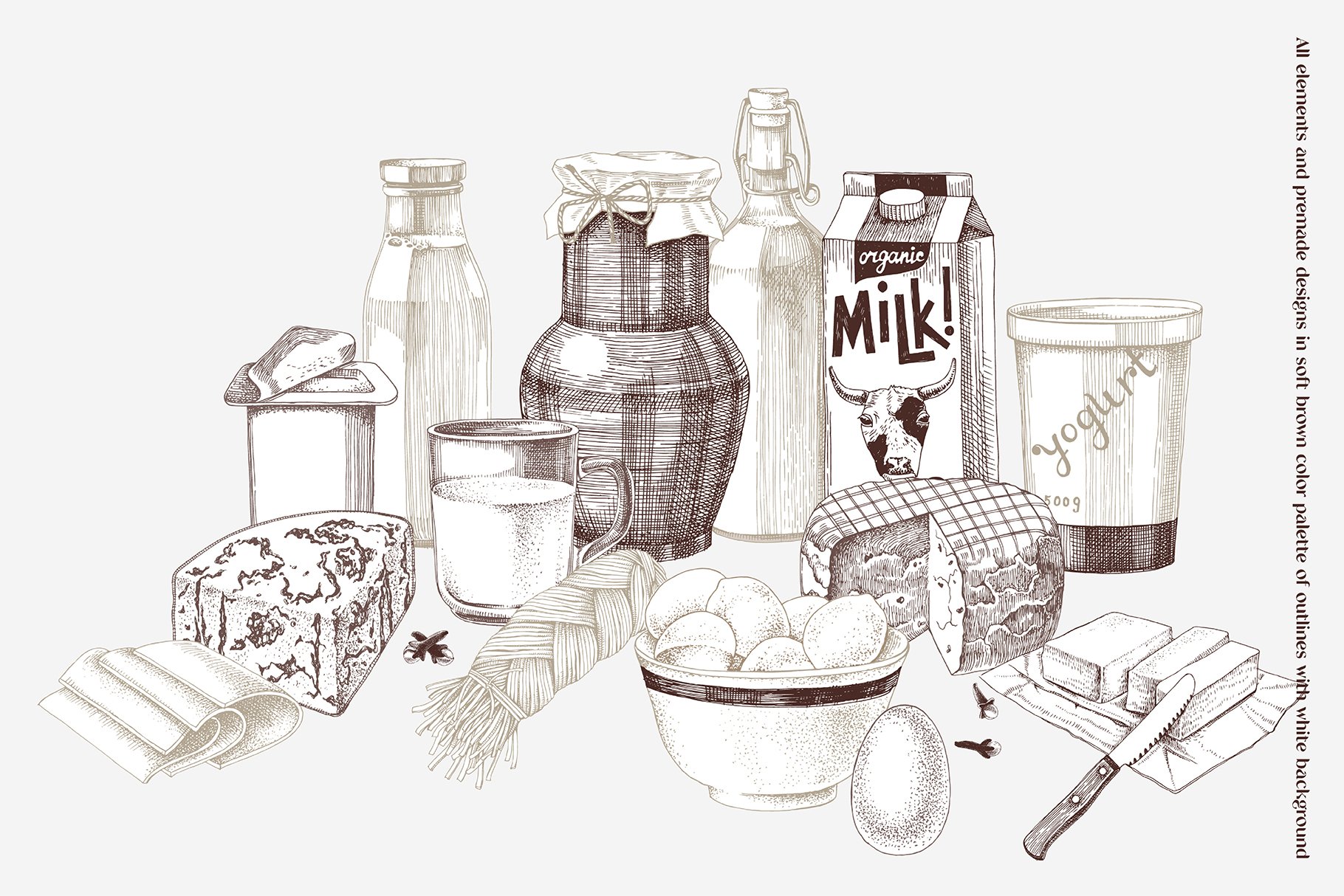 402 Dairy products drawing Stock Illustrations | Depositphotos