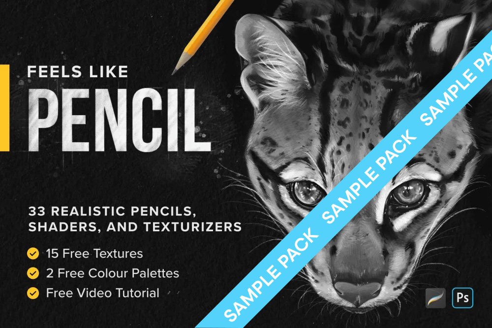 Feels Like Pencil For Procreate And Photoshop - Sample Pack