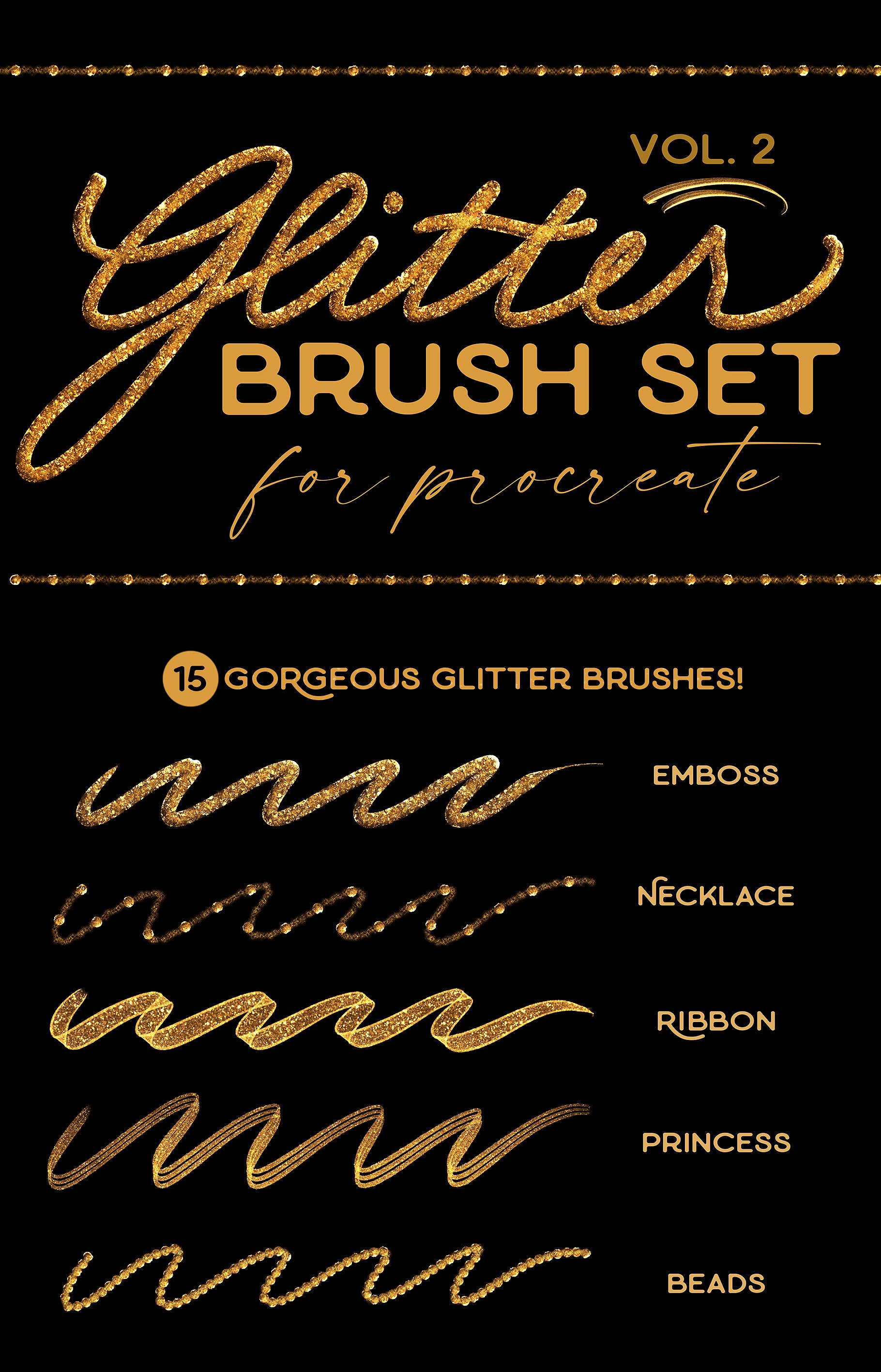 GLITTER Brushes For Procreate - Design Cuts