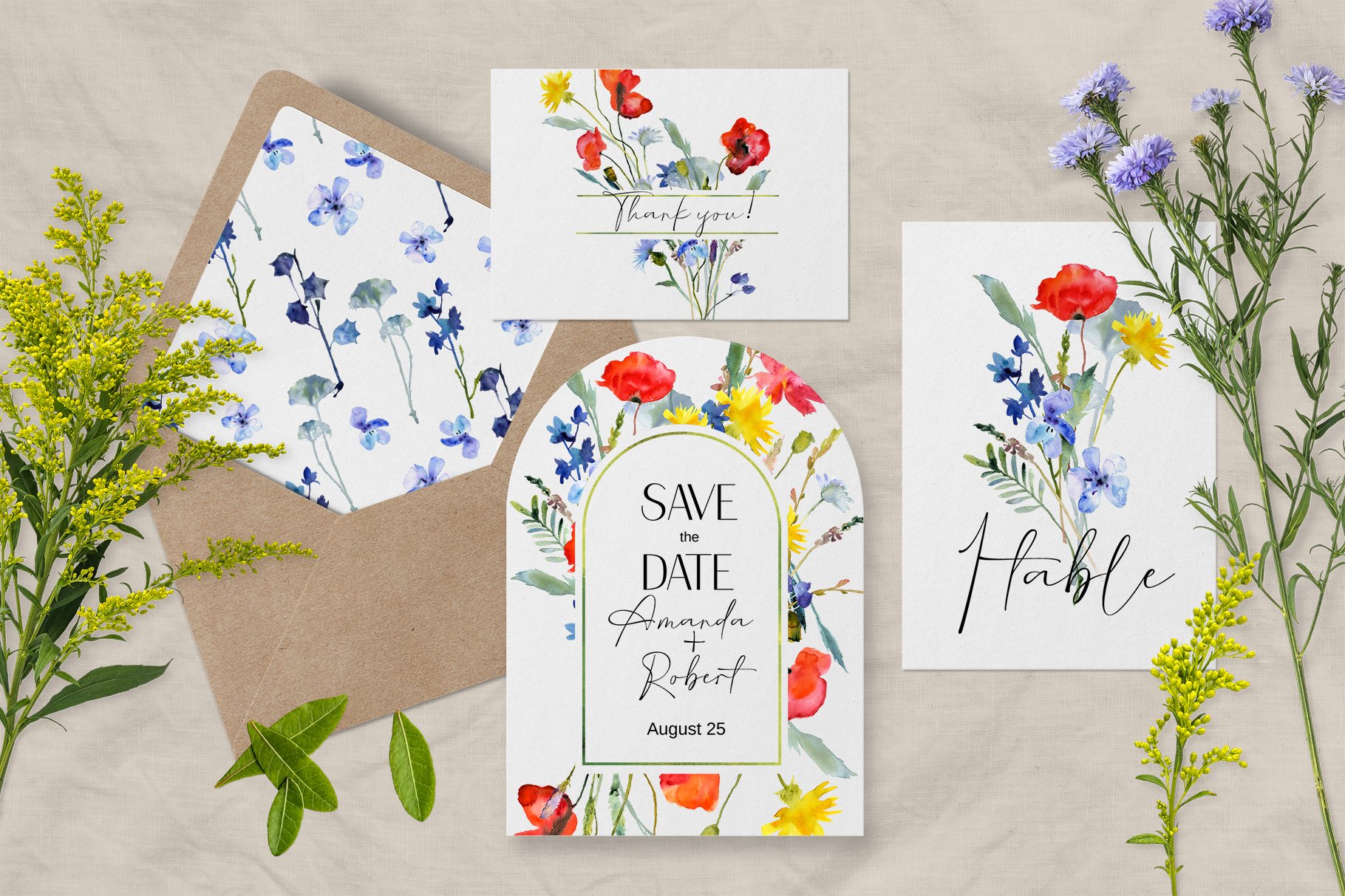 Watercolor Meadow Flowers - Design Cuts