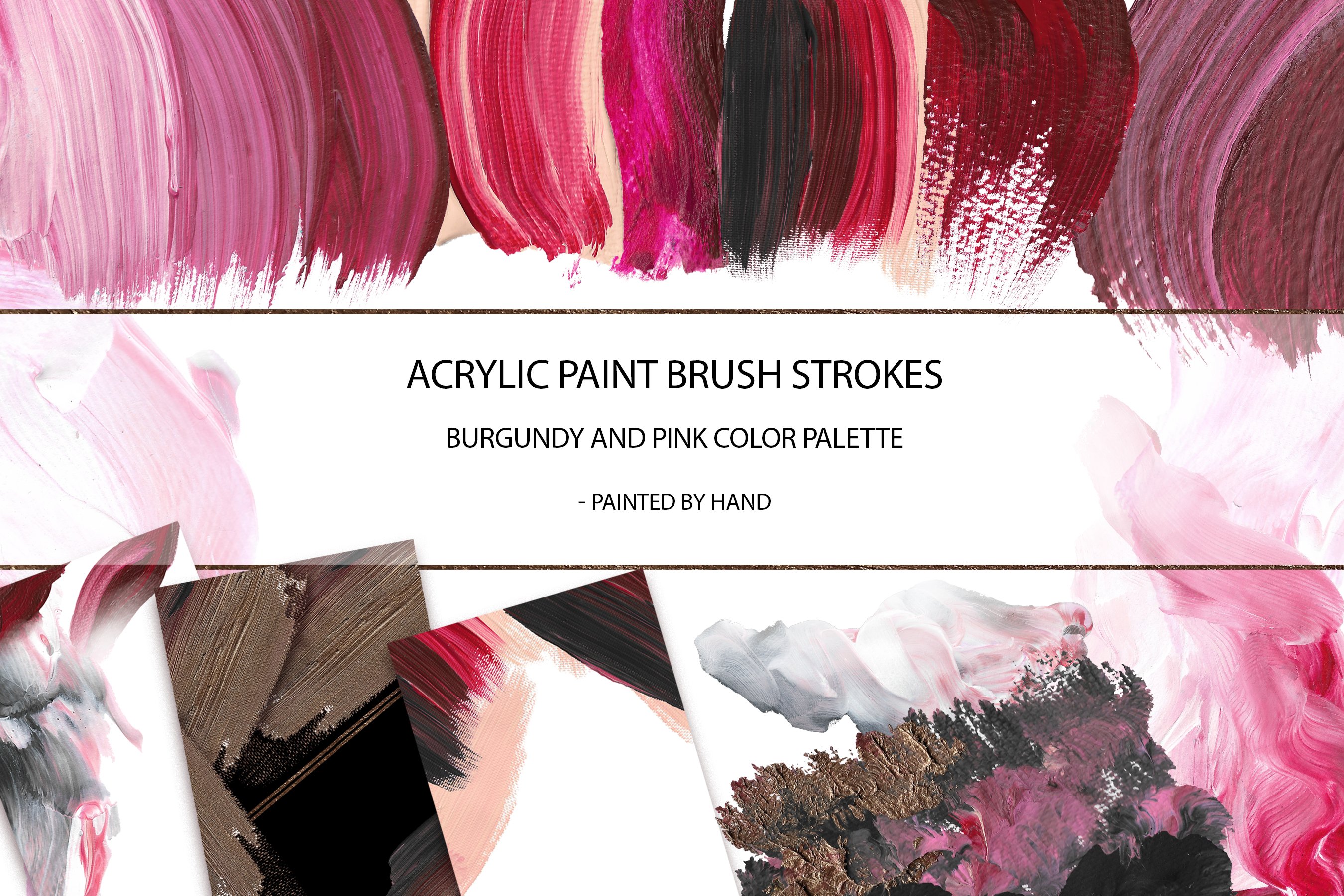 Small Digital Cards with Hand- Painted Acrylic Brush Strokes