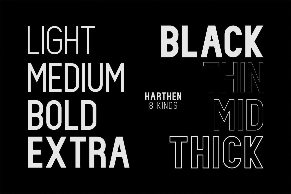 Harthen Sans Serif Family Font - Design Cuts