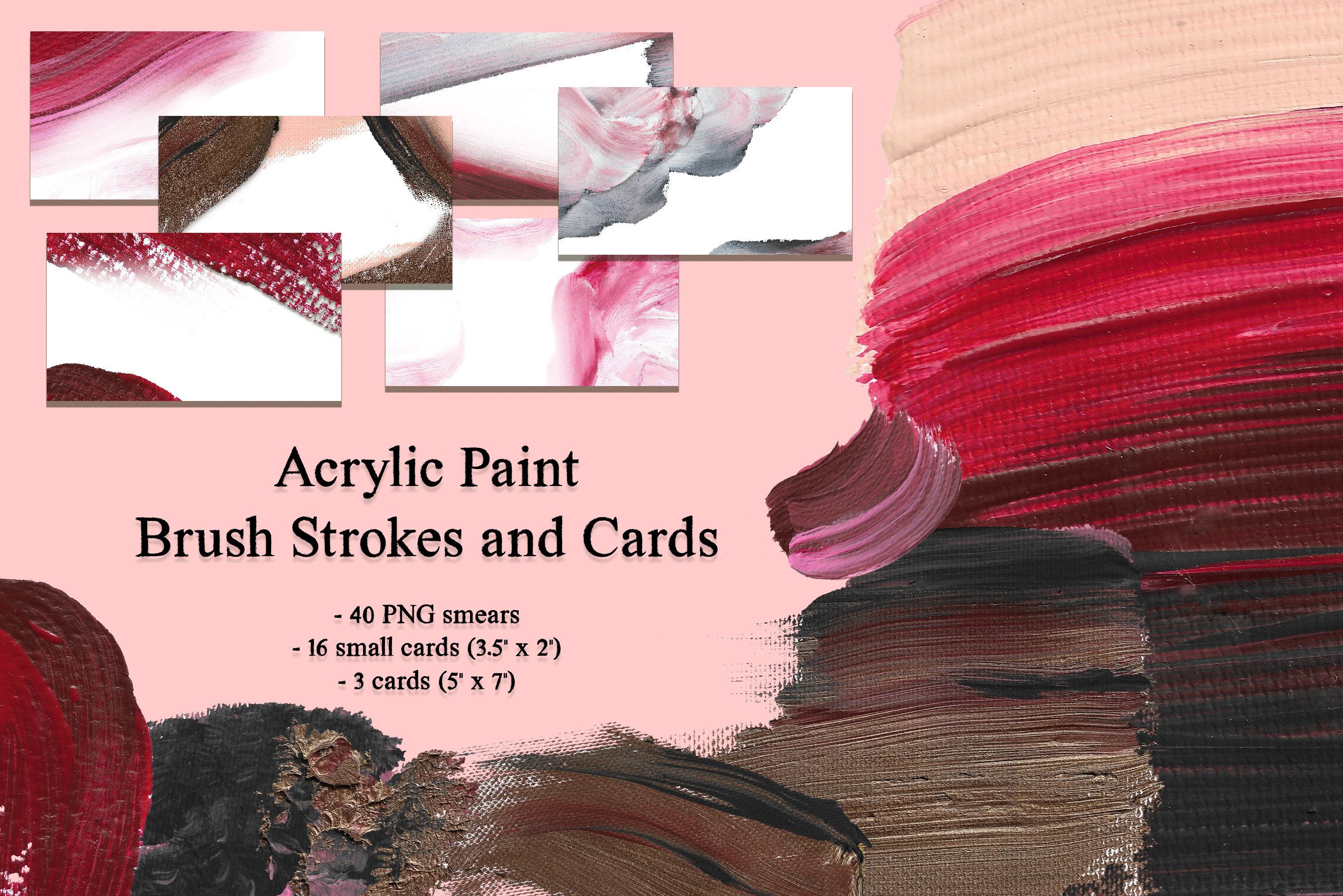 Acrylic Paint Brush Strokes And Cards - Design Cuts
