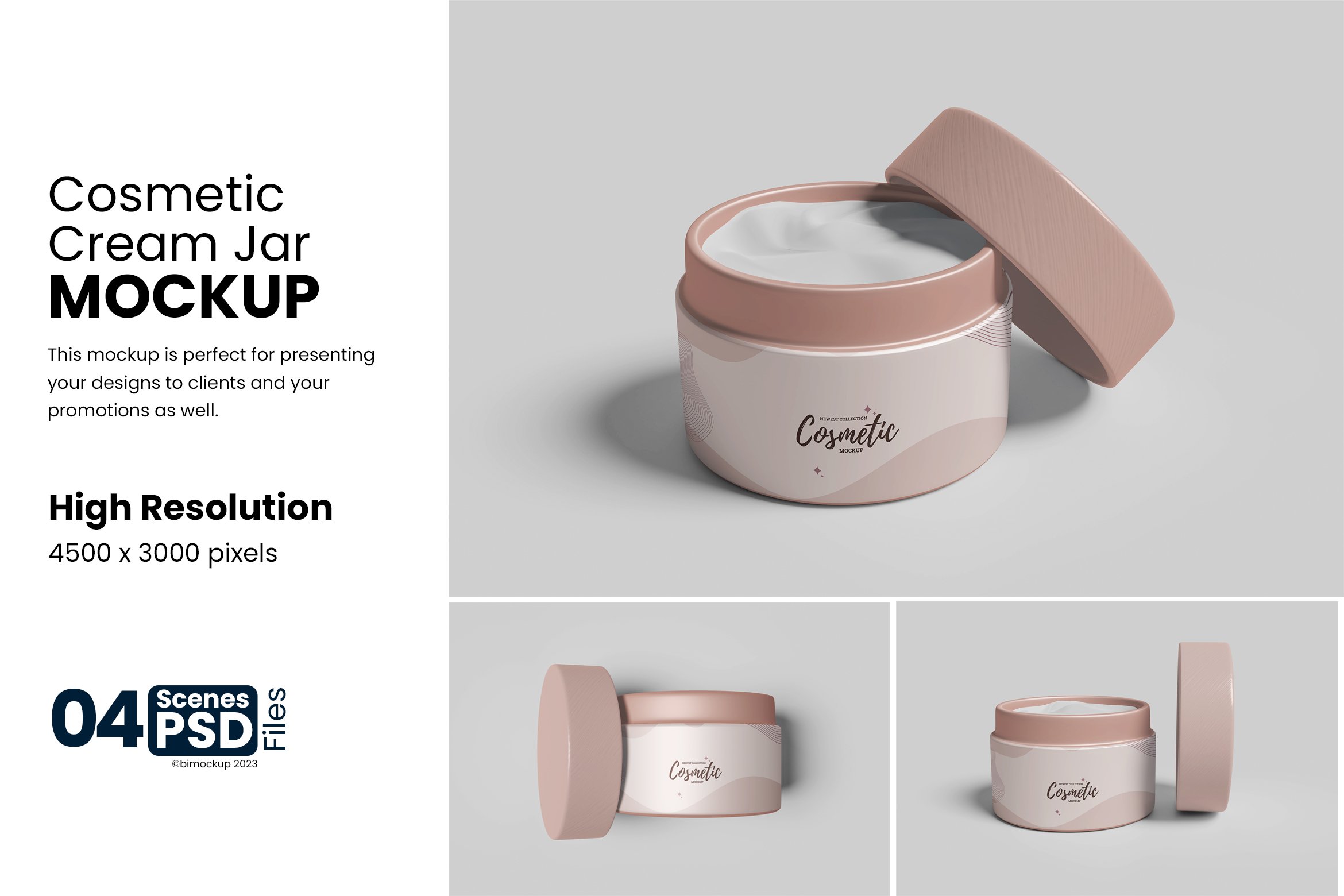 Cosmetic Cream Jar Mockup Design Cuts