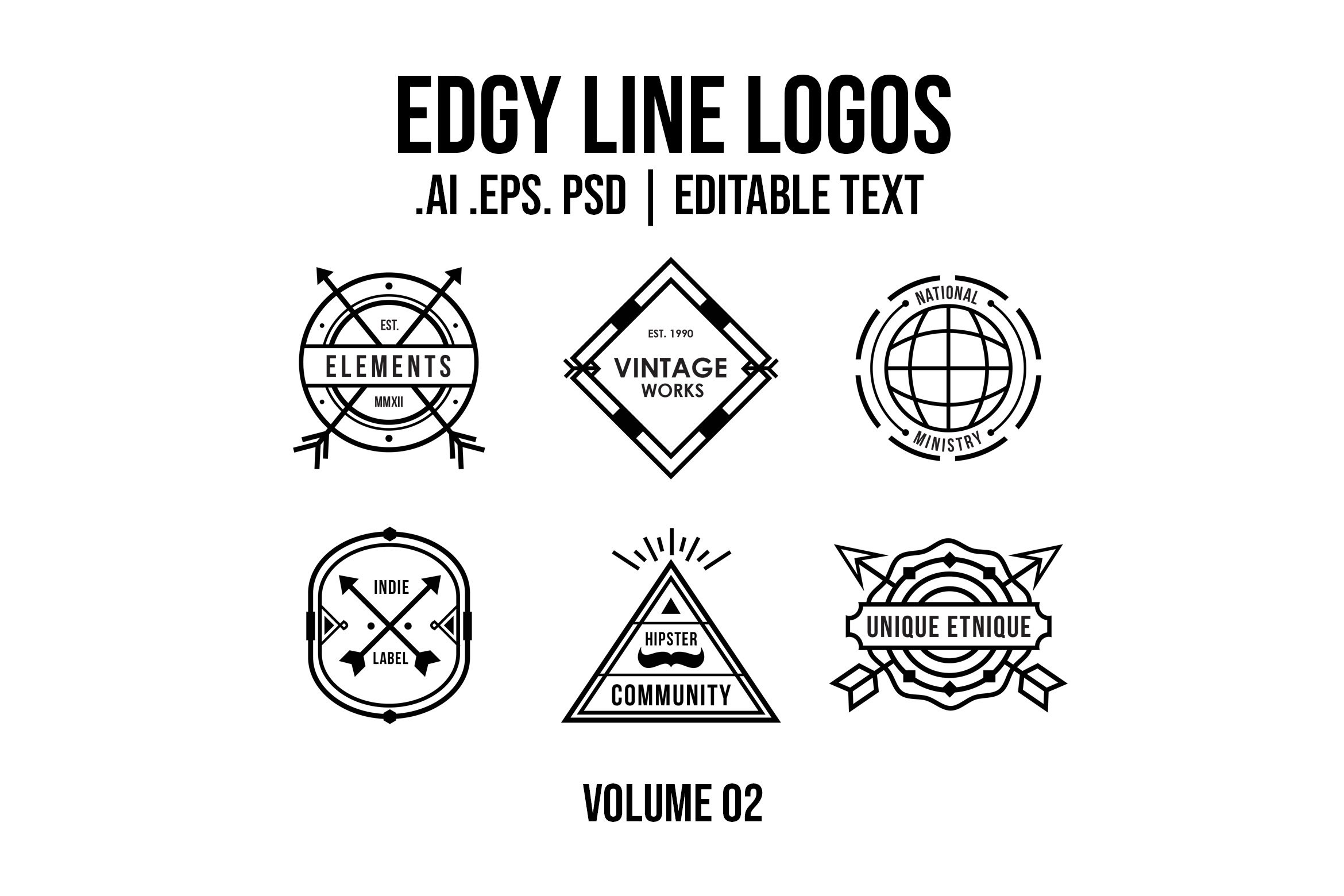 Edgy Line Logos Volume 2 - Design Cuts