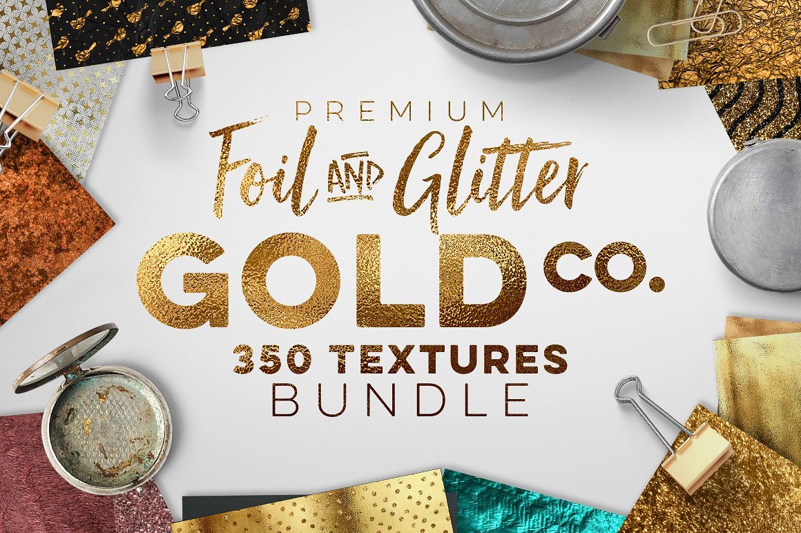 350 Gold Metallic Textures Bundle
