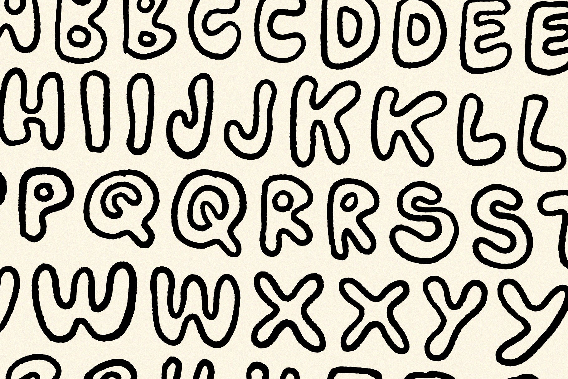Goops Outlines - Y2K Inspired Handwritten Font - Design Cuts