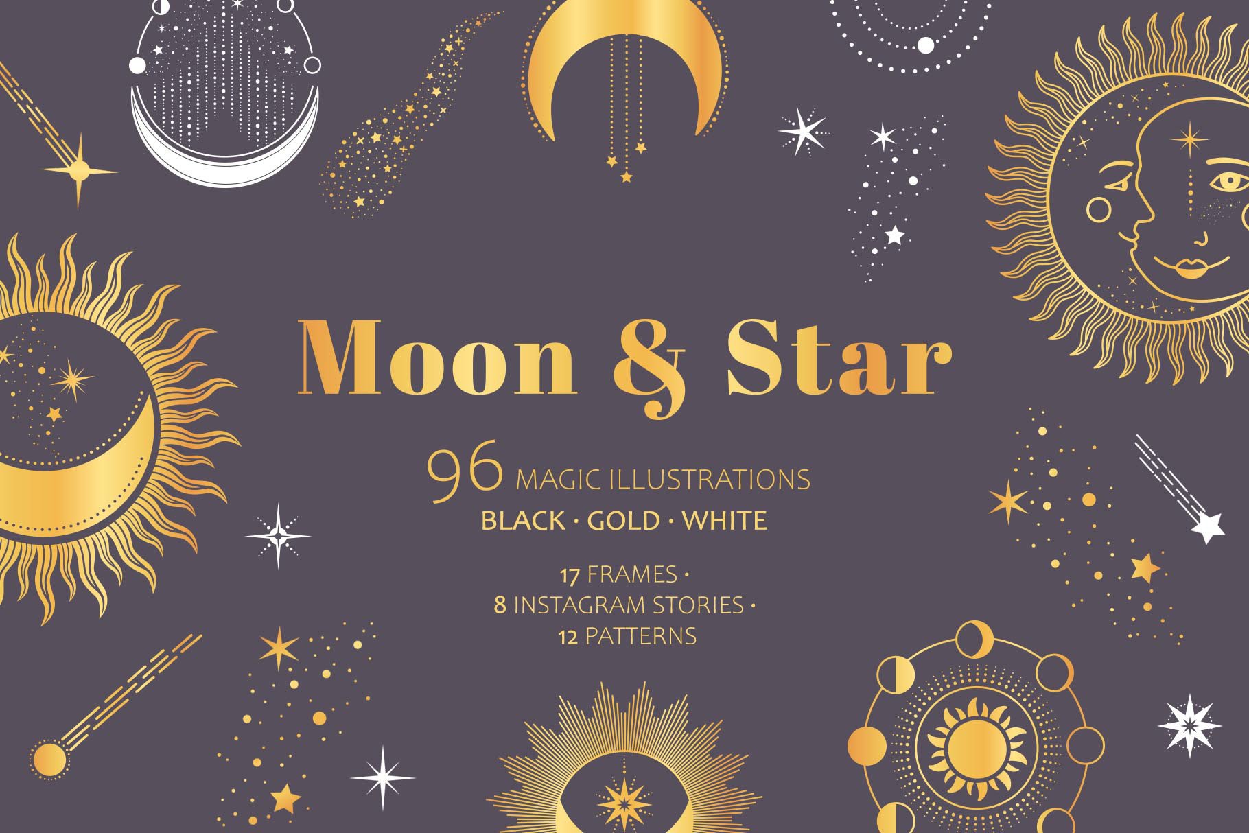 40+ CELESTIAL STARS AND ICONS ASSETS PACK VOL. 01 — The Visual Pharmacy