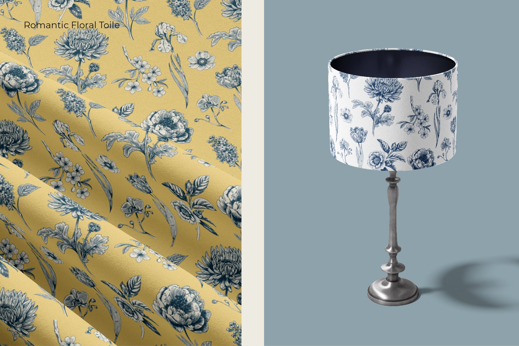 Modern Floral Toile De Jouy Patterns - Design Cuts