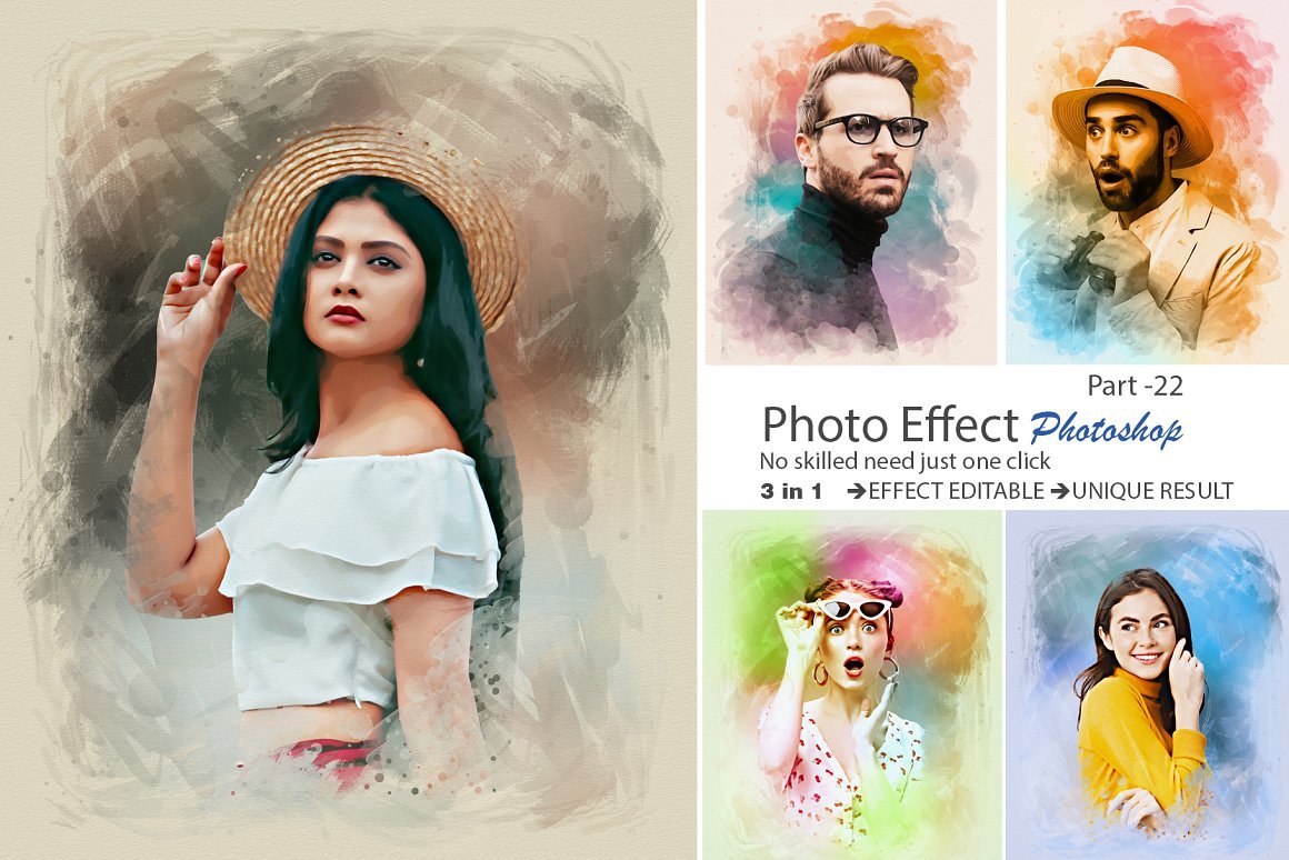 Portrait Photo Painting Template - Design Cuts