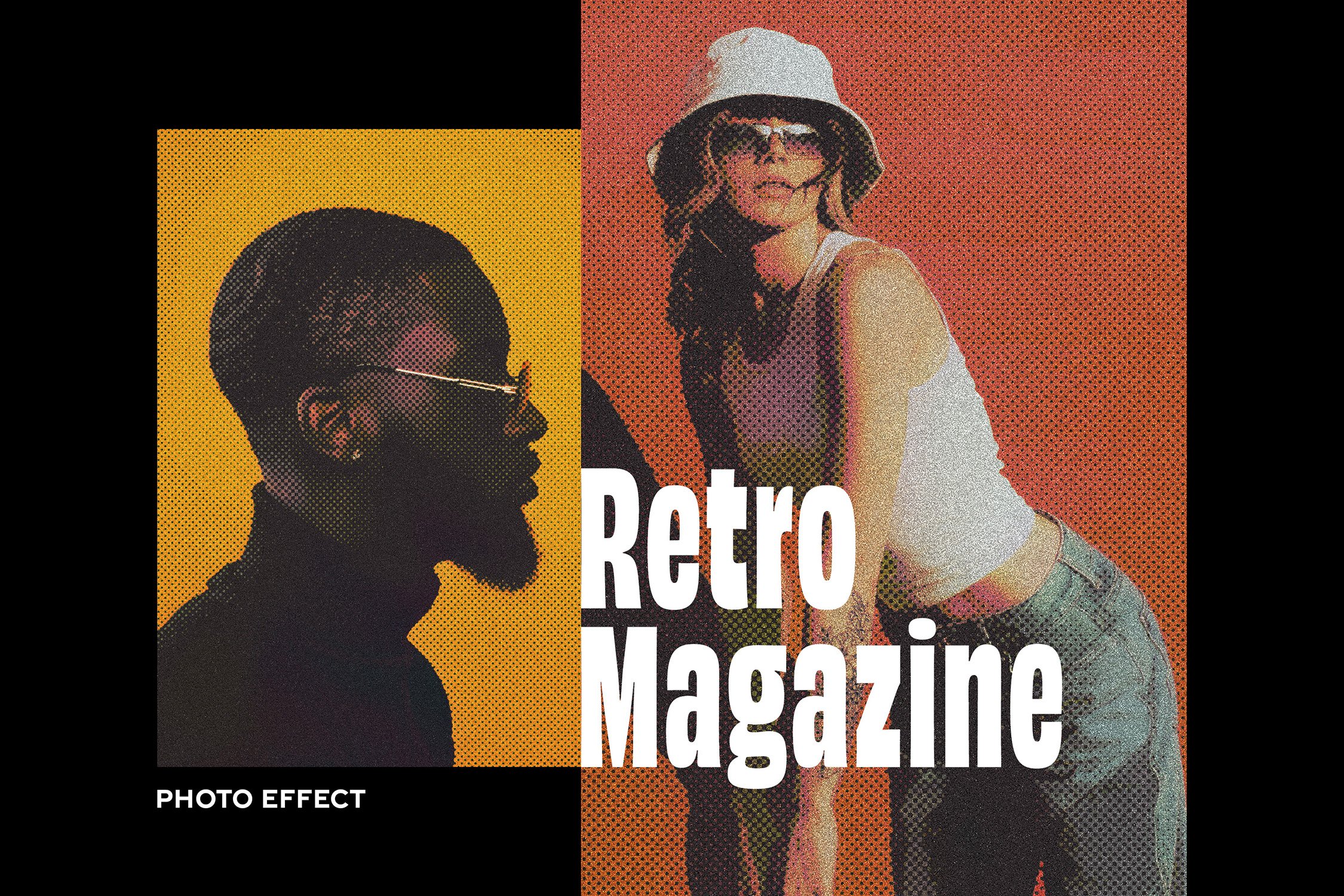 Retro Magazine Halftone Poster Photo Effect - Design Cuts