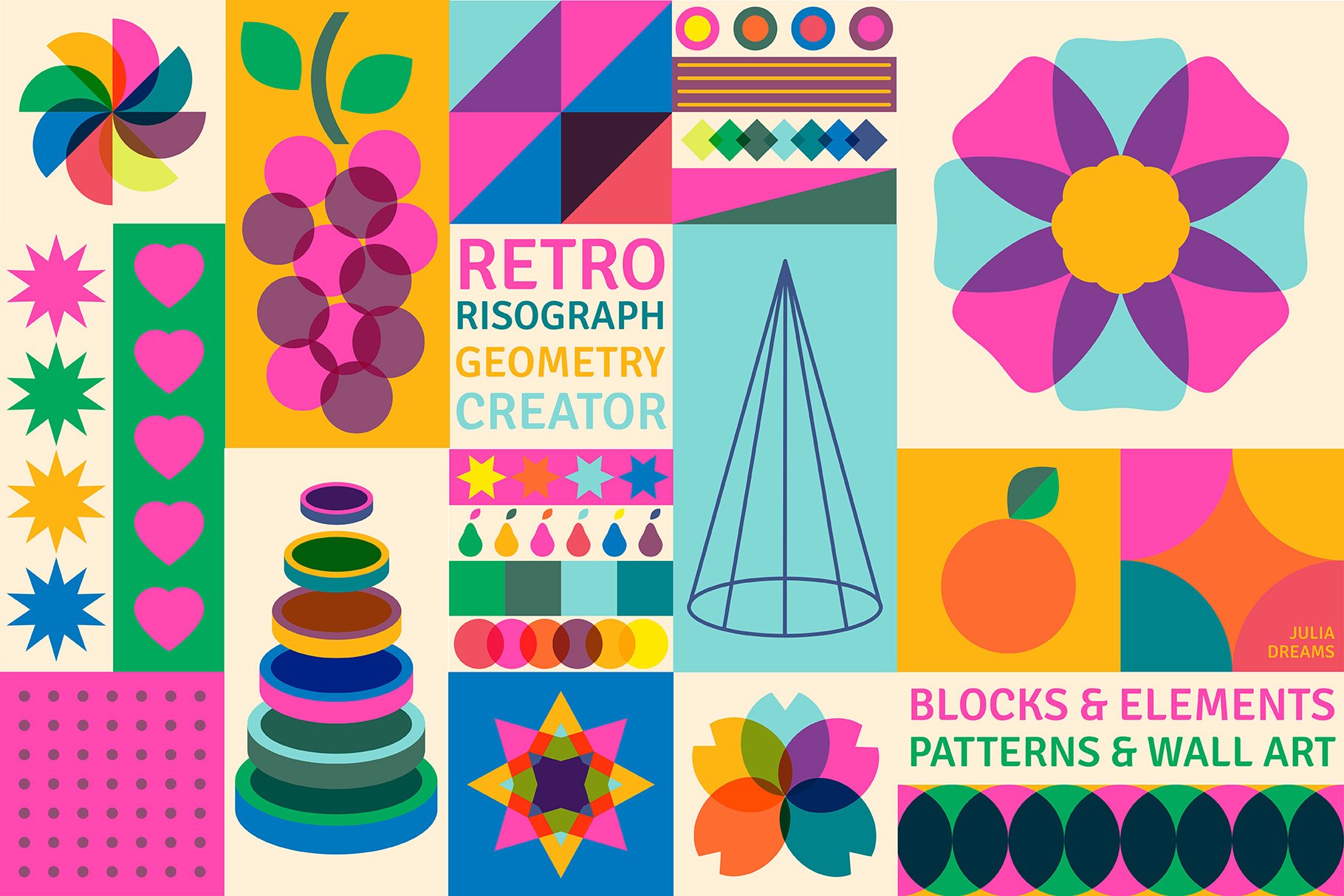 Retro Risograph Geometry Creator - Design Cuts