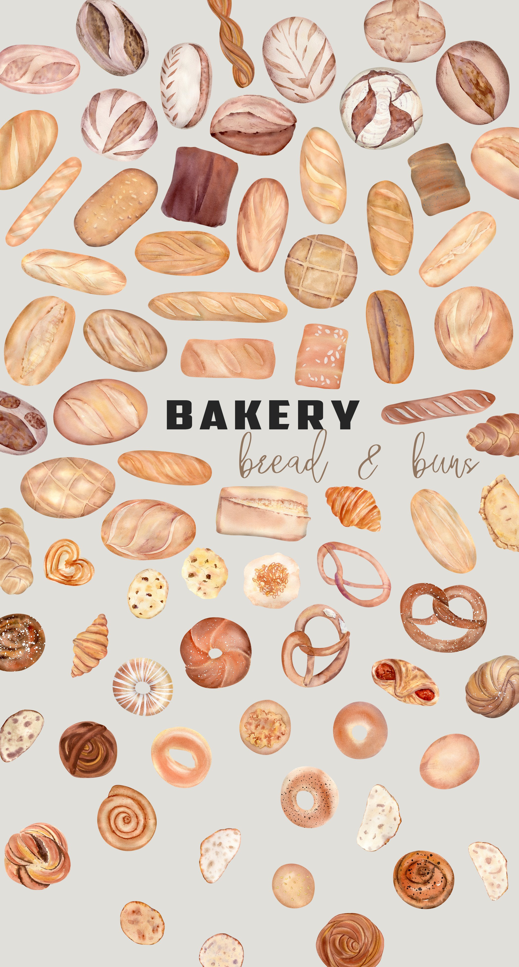 Bakery Pastry tool watercolor collection 5887020 Vector Art at