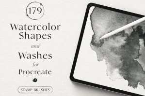 Watercolor Stamps And Washes For Procreate