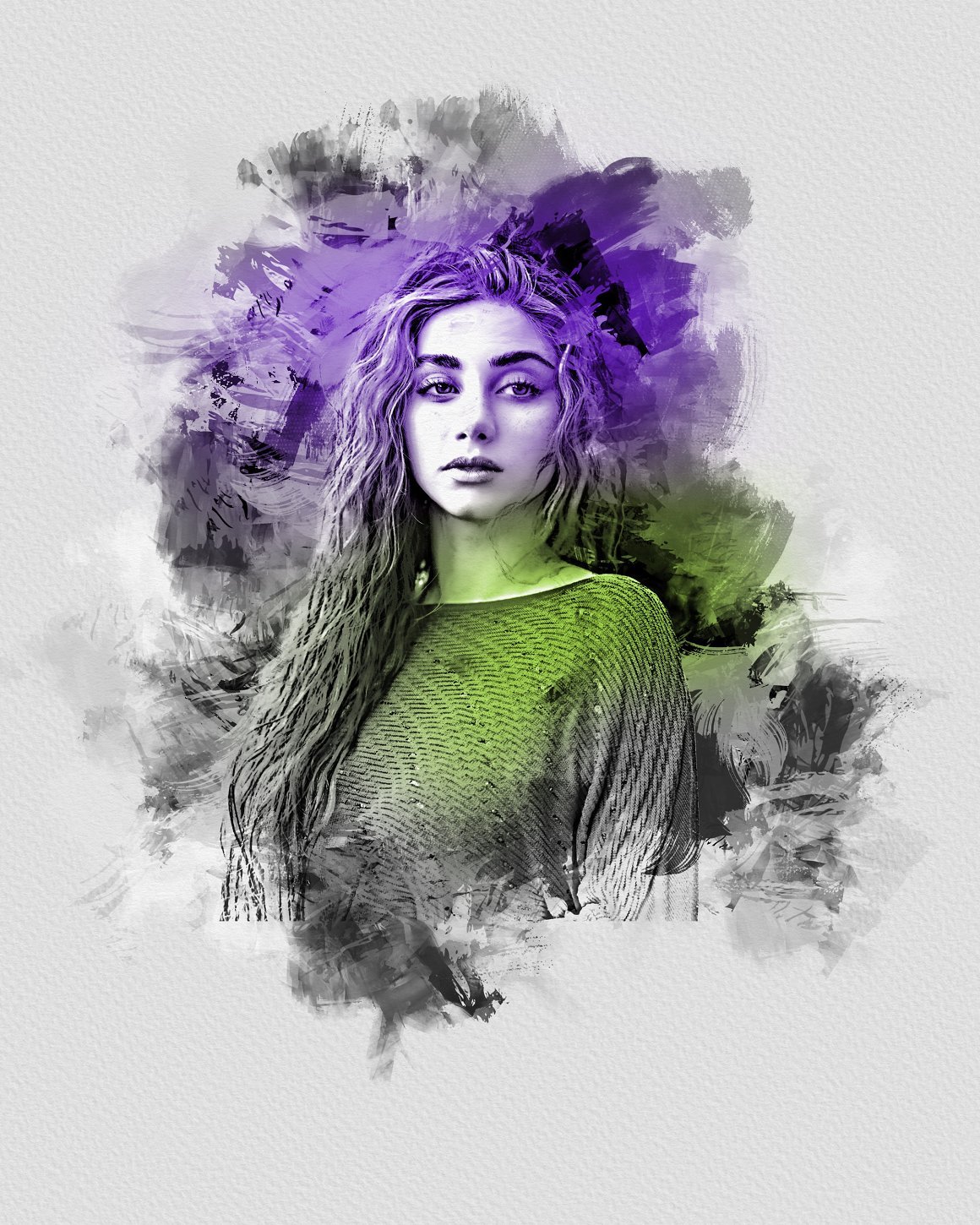 Digital Portrait Paint Photo Effect - Design Cuts