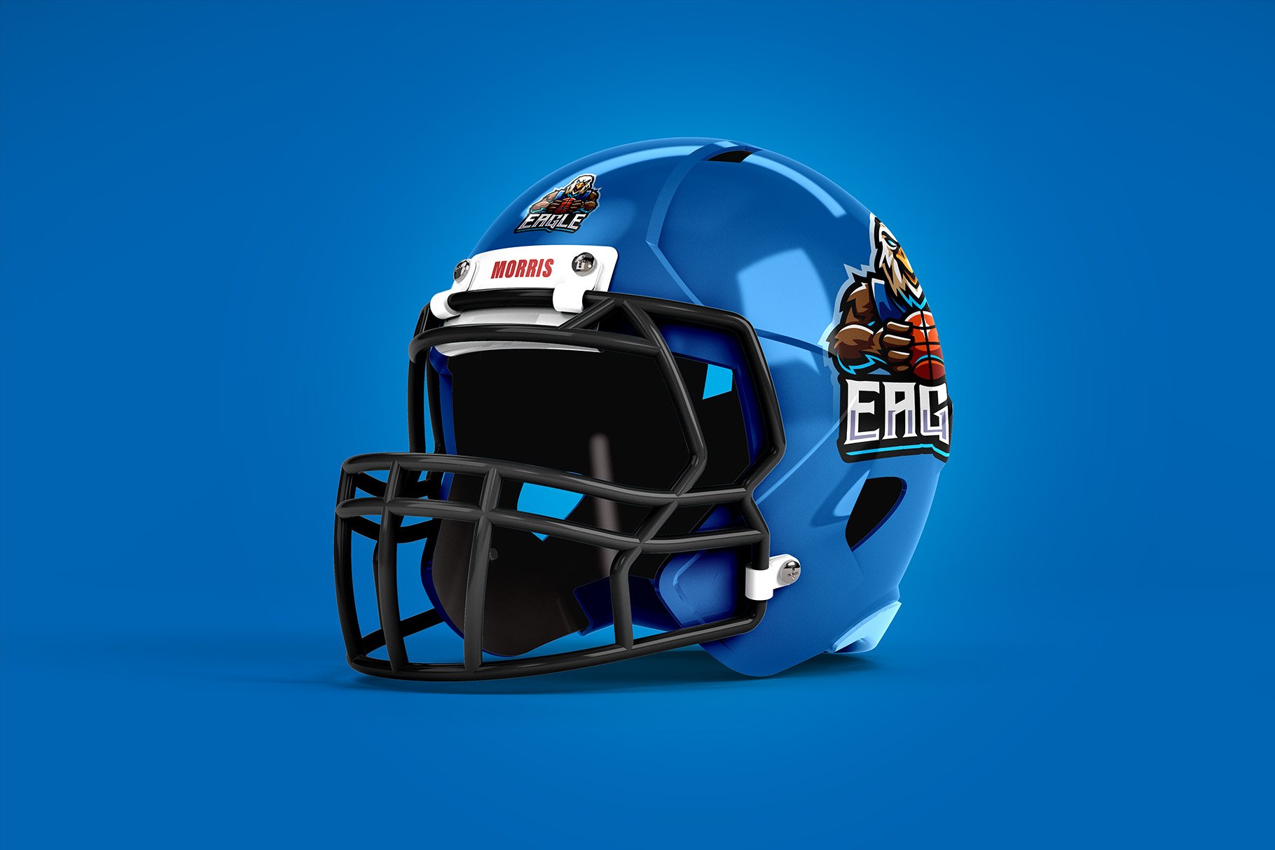 Football Helmet Mockup - 6 Views - Design Cuts