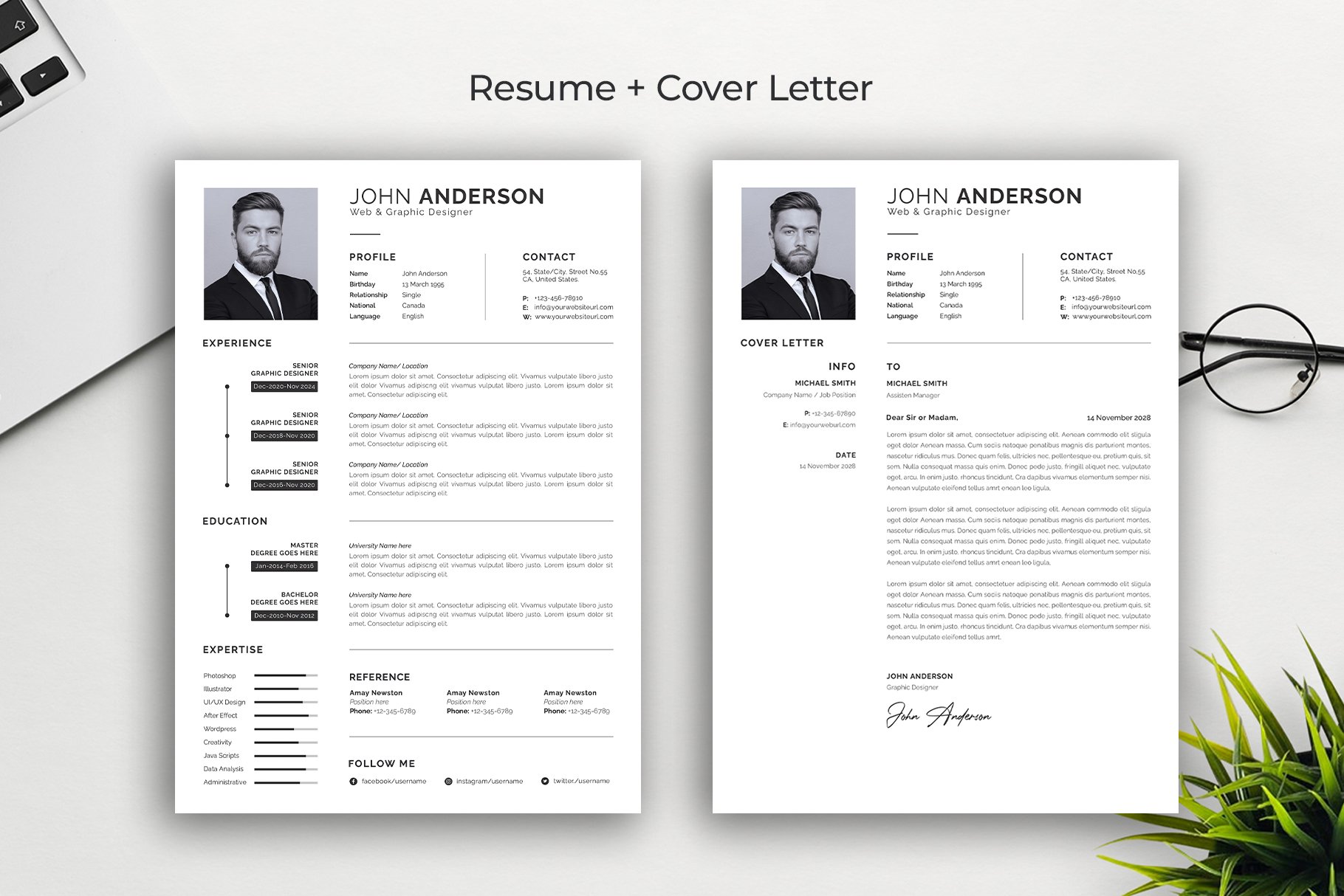 Resume CV Template 12 - Design Cuts