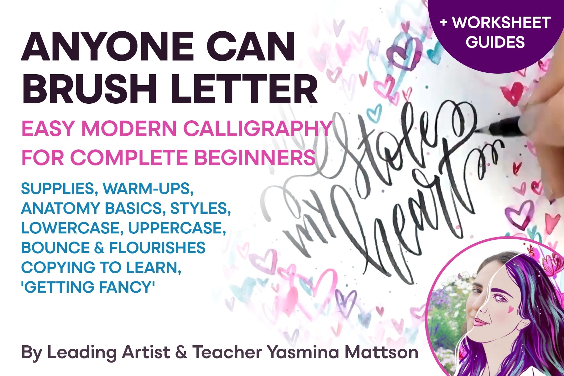 Modern Calligraphy Workbook For Adults: Learn Hand Lettering For Beginners  With Letters, Words Tracing & Motivational Sentences