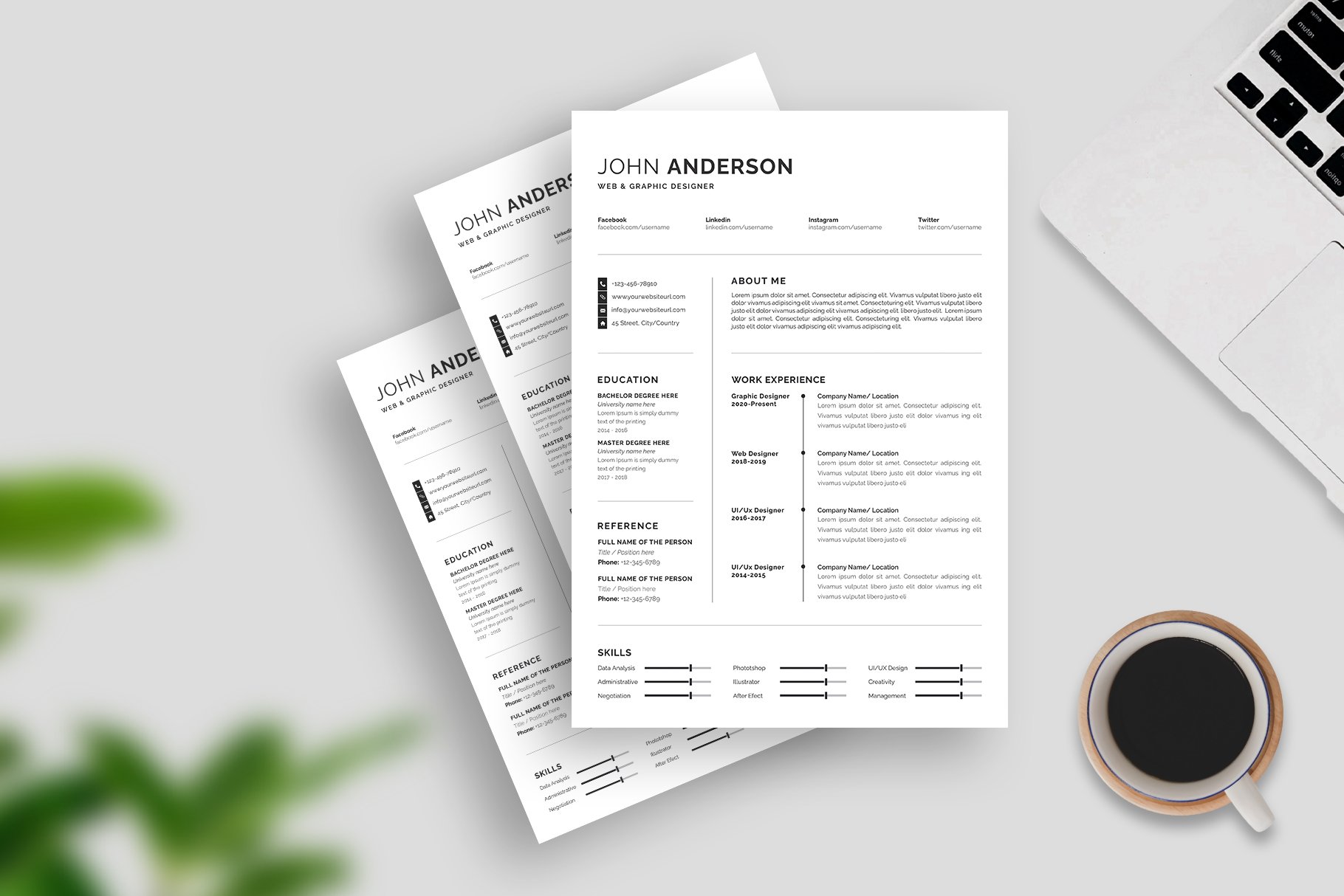 Simple Resume CV Template 4 - Design Cuts