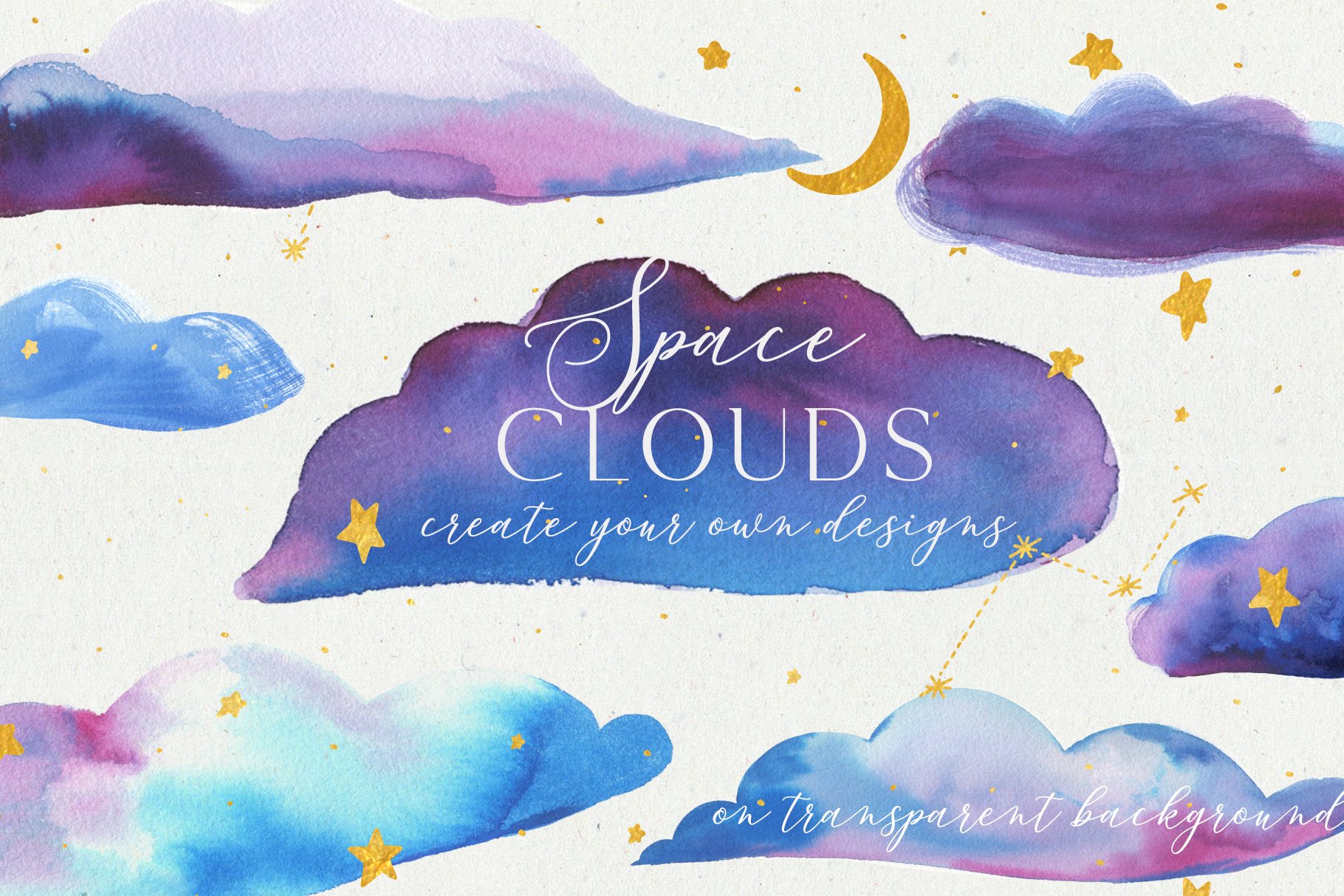 Eternal Galaxy Watercolor Collection - Design Cuts