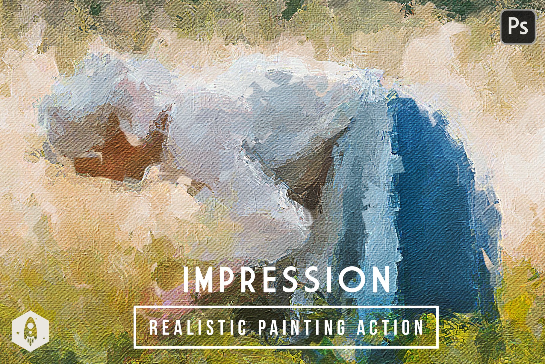 IMPRESSION Oil Painting Effect Action For Photoshop - Design Cuts