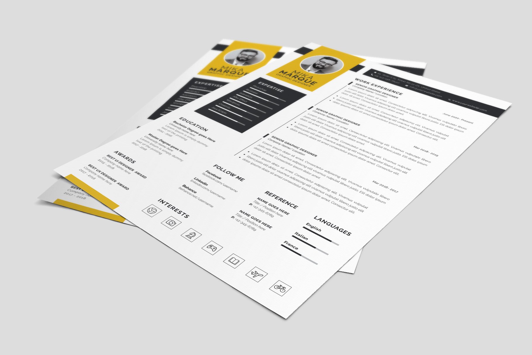 Resume Template  4 Pages Pack - Design Cuts