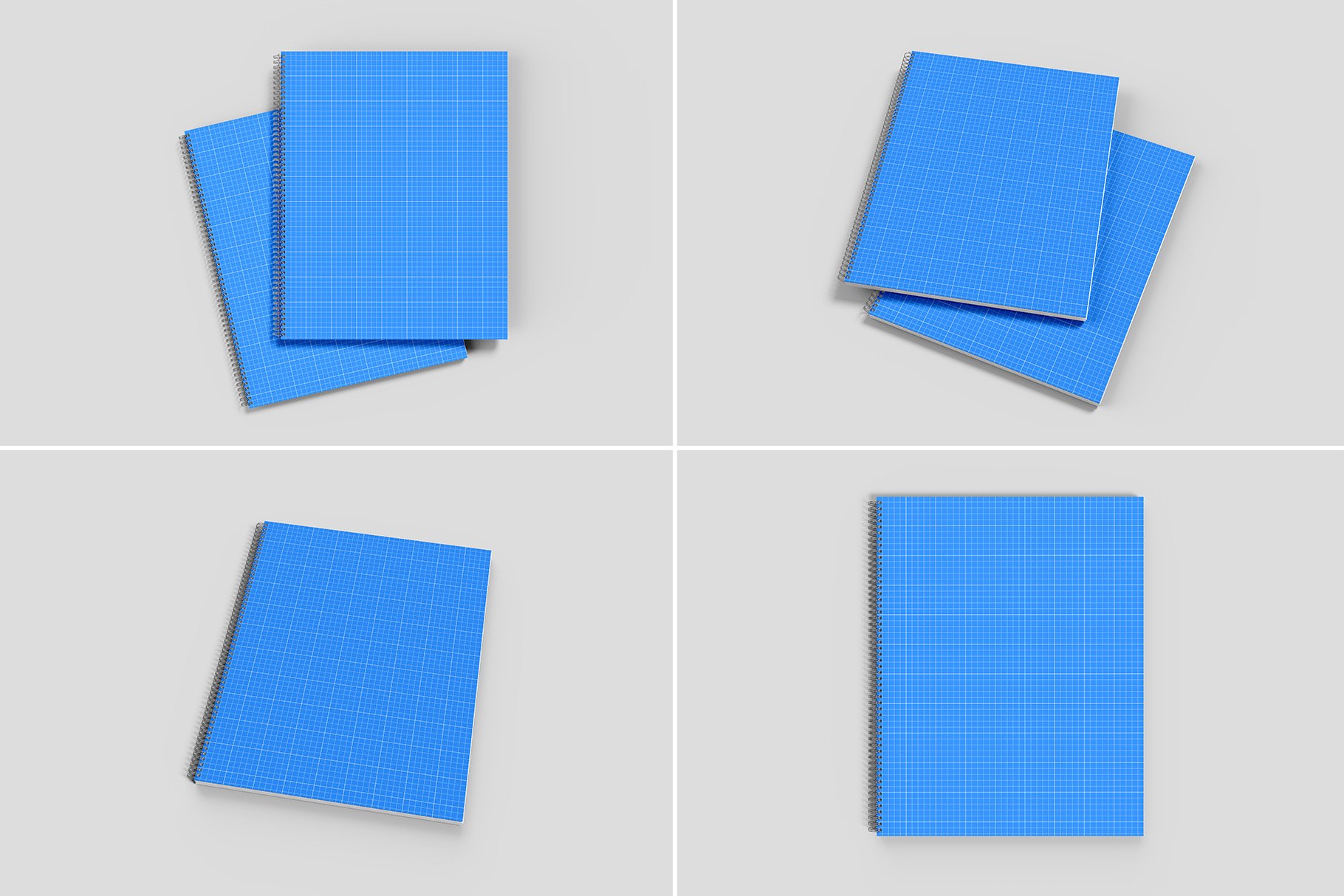 Overhead View of Simple Square Shape Notebook Mockup (FREE) - Resource Boy