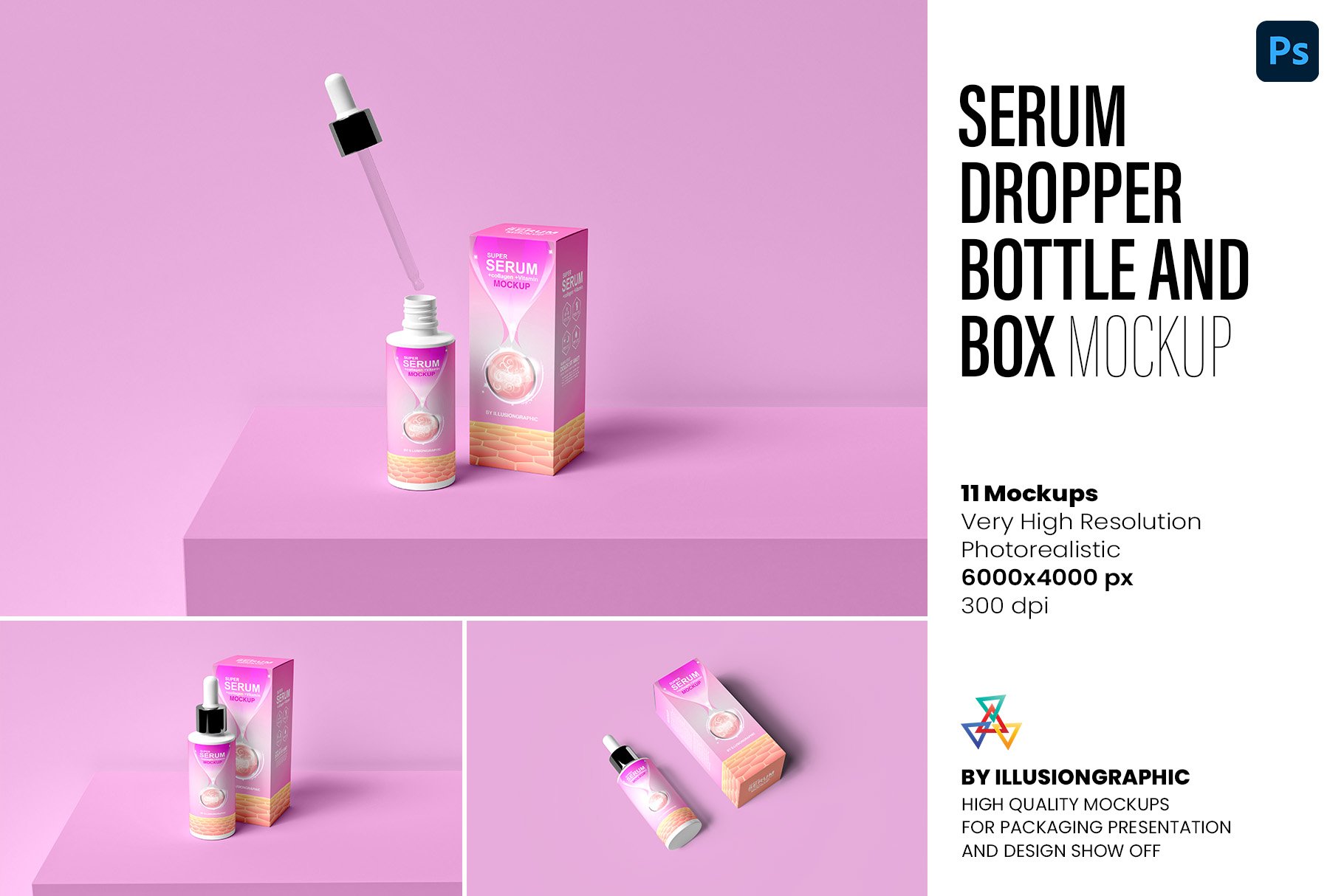 Dropper Bottle & Box 3D Model - Creative Design Market