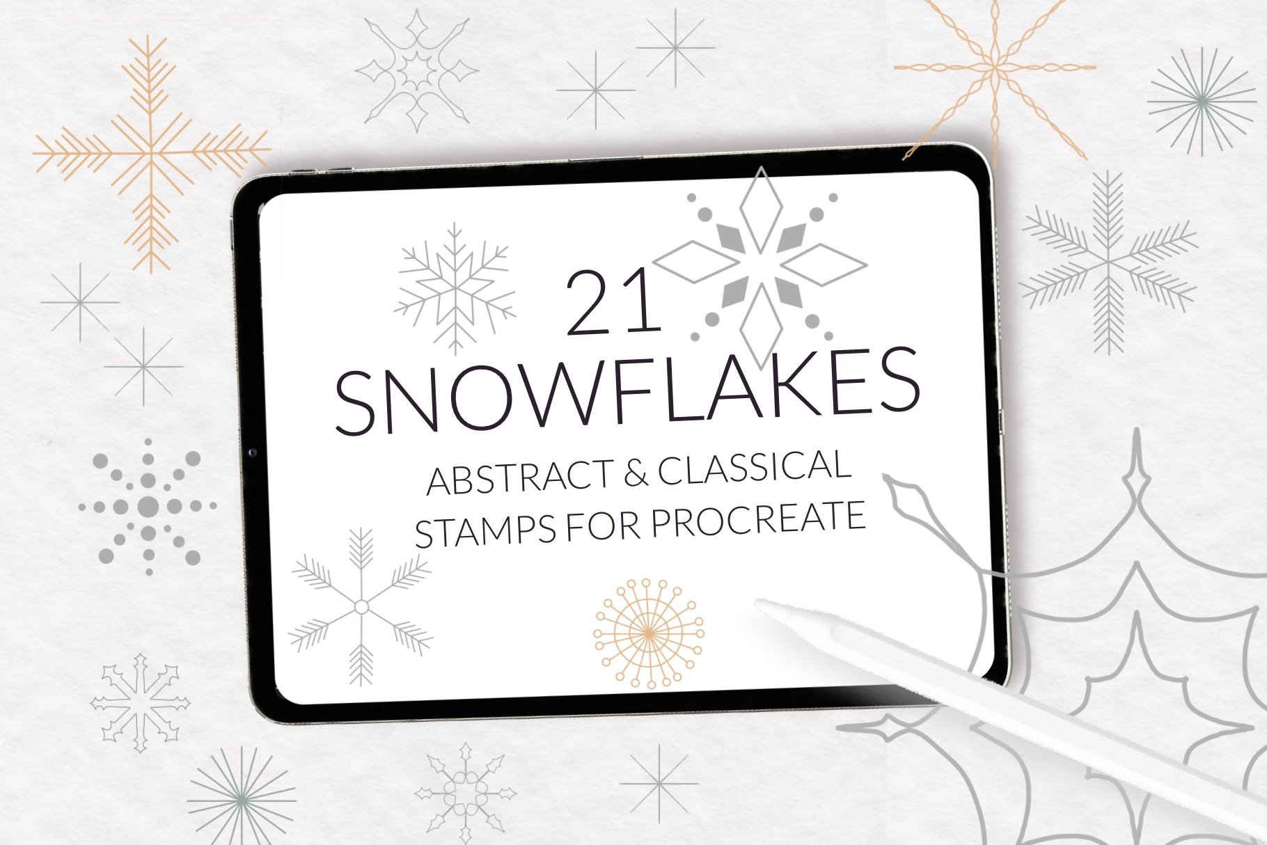 Procreate Snowflake Stamps, Snowflake Stamps, Procreate Stamp, iPad,  Snowflakes