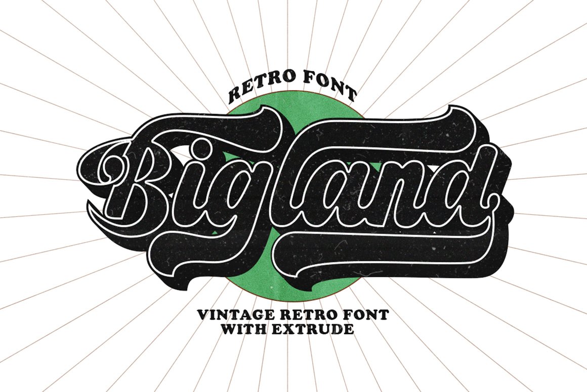 Bigland - Vintage Retro Font - Design Cuts